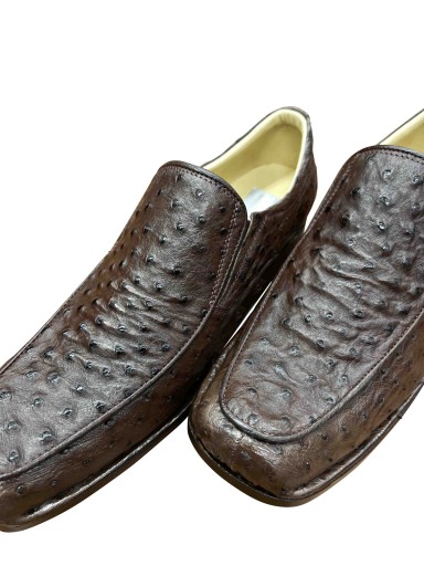 Ostrich Skin Slip Ons